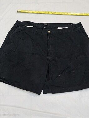 Architect Men's Black Cotton Shorts Size 42 Elastic Comfort Waist Chino Twill